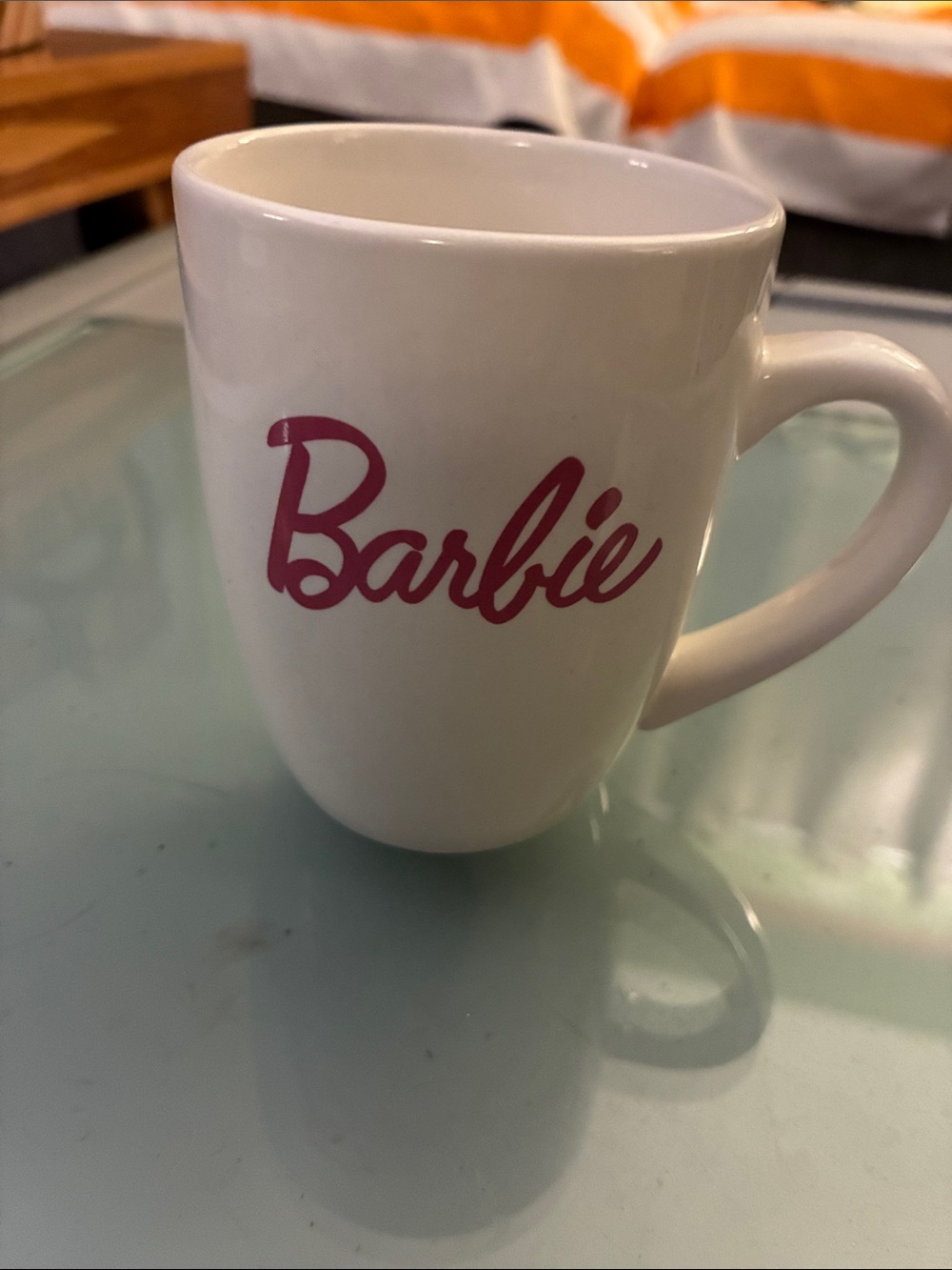 Barbie White Mug with Pink Logo